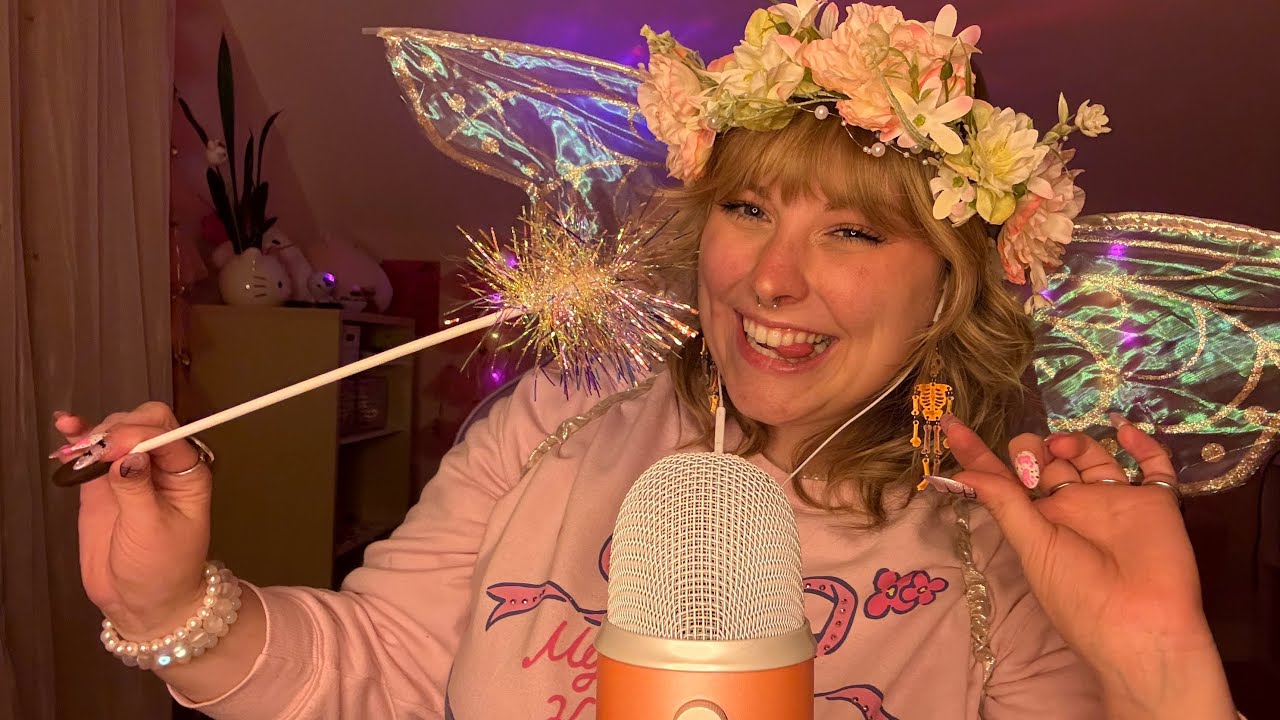 ASMR The Tingle Fairy Gives you TINGLES 🧚🏼 Bugs, Mouth Sounds, Long Nails, and More ✨🩷