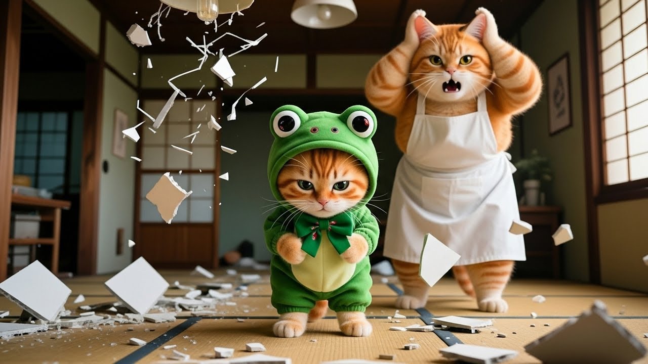 Ginger Kitten Battles a Cockroach and Wrecks the House 😂 | Mama Cat’s Hilarious Story