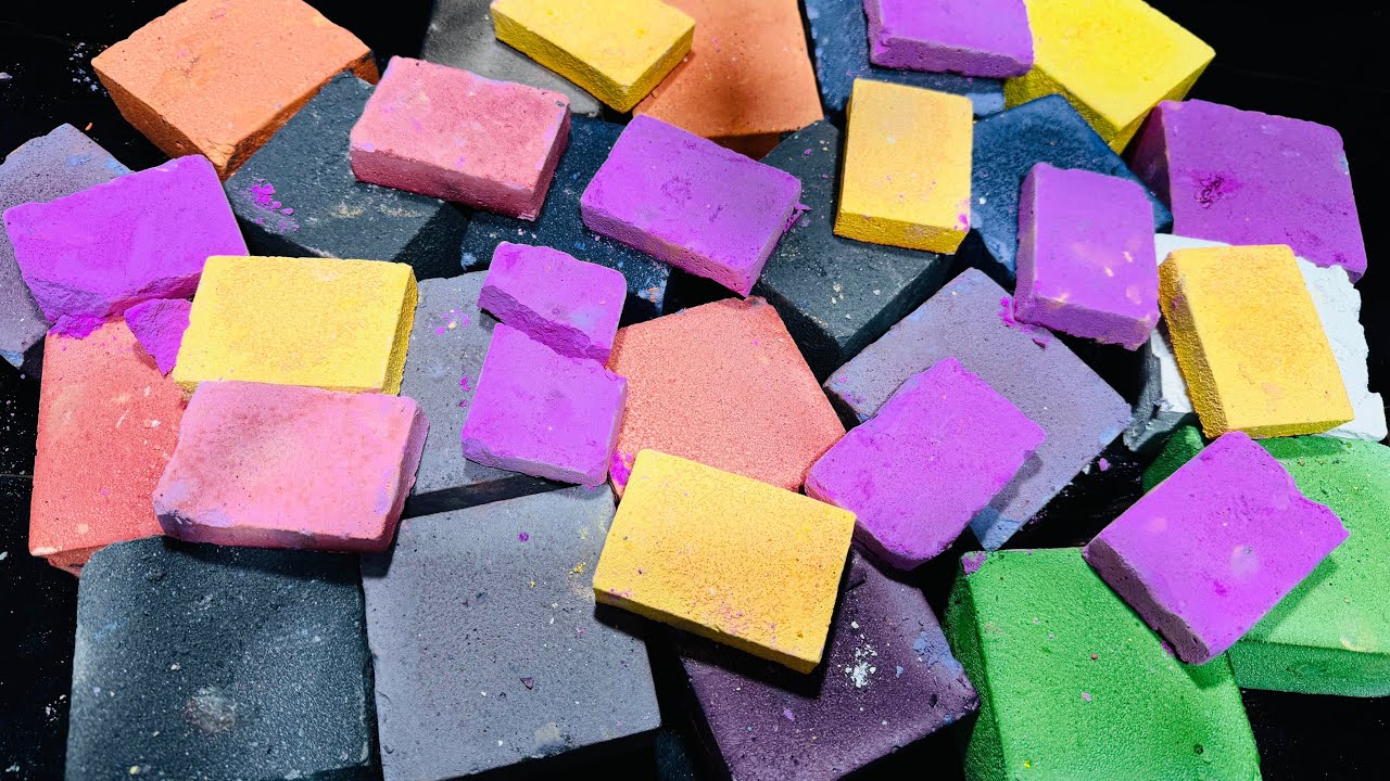 Variety Dusty CC Dyed Chalk ASMR Crush | Oddly Satisfying ASMR 