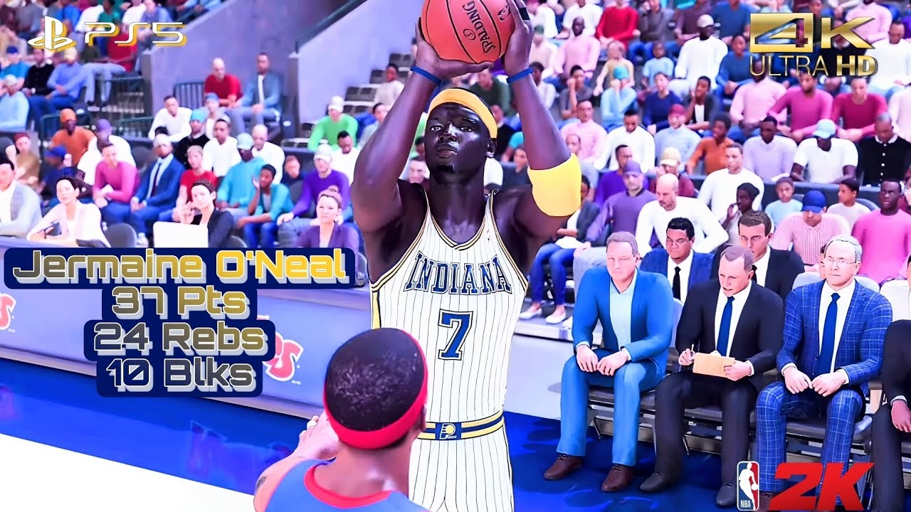 NBA 2K - Jermaine O'Neal Highlights (37 PTS) vs. Pistons Rivalry Matchup | MyNBA Eras 2004-05 Season