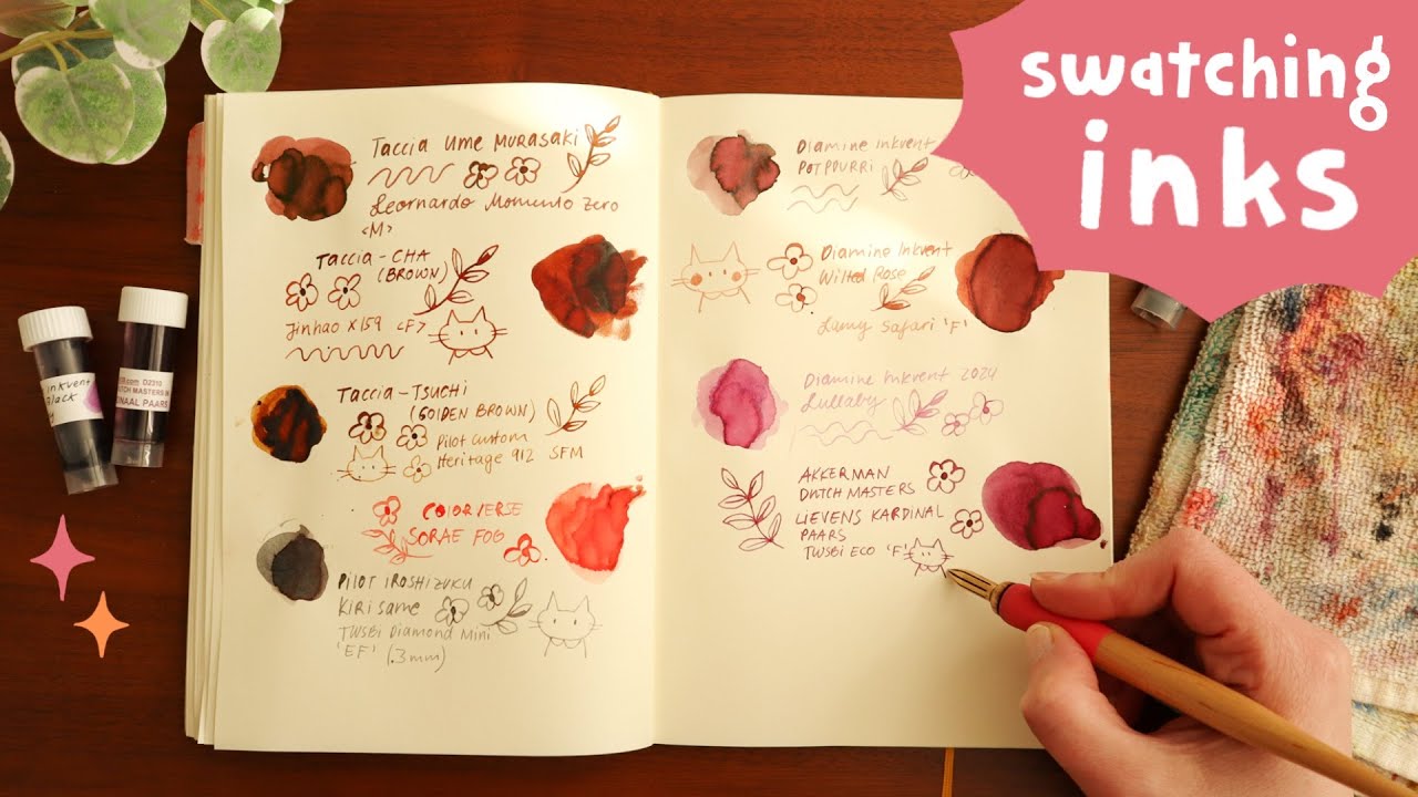 Chatty Ink Swatching Session // Taccia/ Diamine Inkvent/ Pilot Iroshizuku & More
