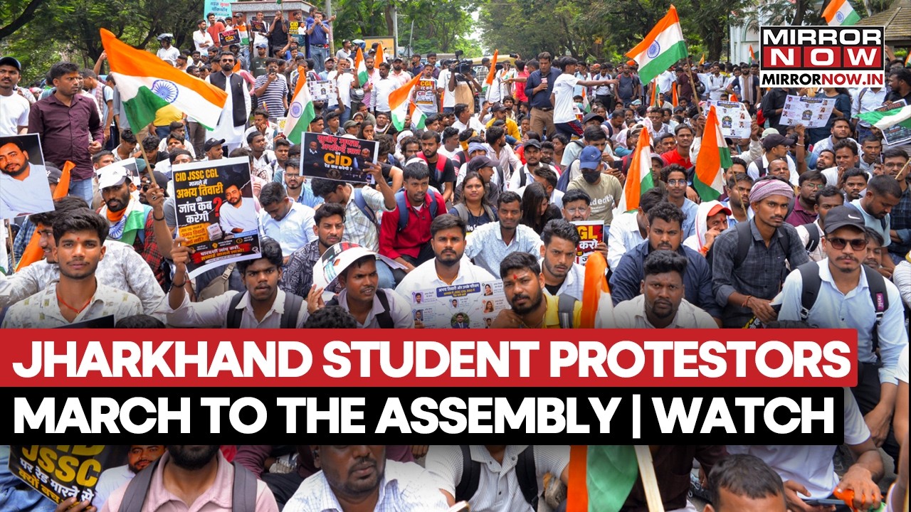 Jharkhand Student's Protest: Demonstrators Start Their March To The Assembly, Jump Barricades
