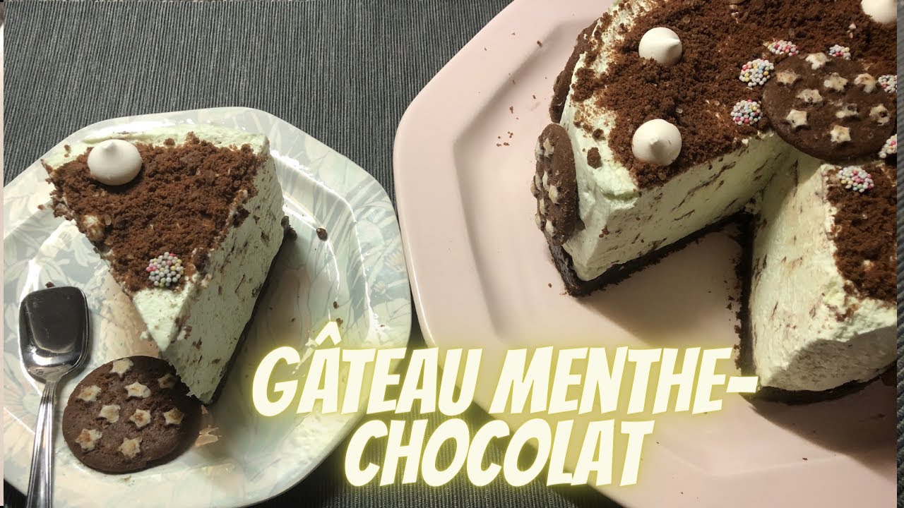Gâteau frais menthe chocolat - sans gélatine (no gelatin-no bake) After eight