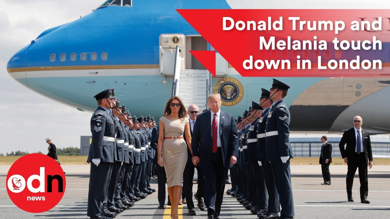 Donald Trump and Melania touch down in London