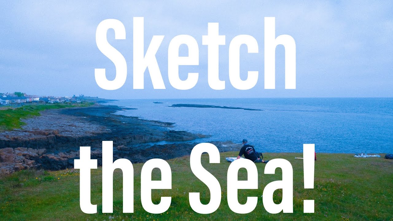 Sketch the Sea! Acrylic painting on Northumberland coast.