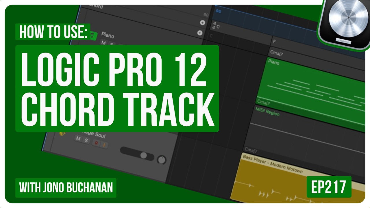 Logic Pro 12: Объяснение работы с дорожками аккордов