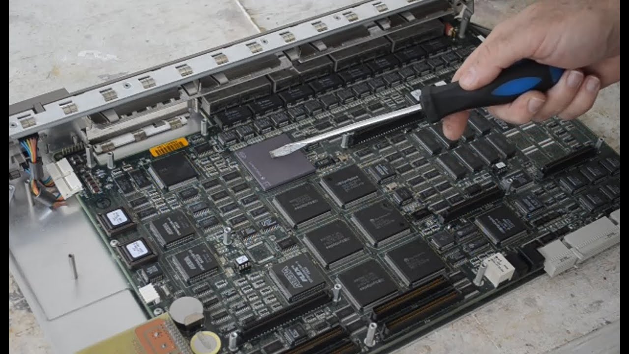 Recovering gold-bearing components from a Synoptics  Centillion 58000 Ethernet Switch teardown