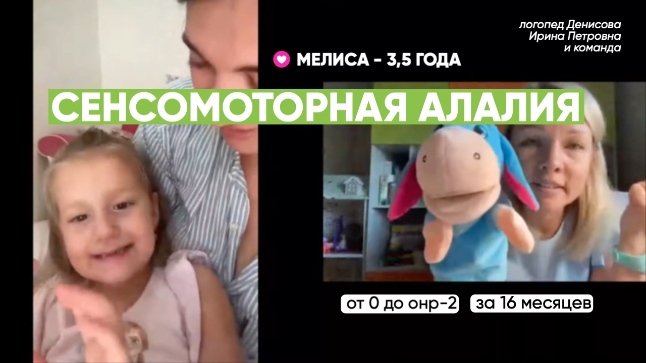 Неговорящий ребенок в 3,5 года. Сенсомоторная алалия. Осознанные фразы и понимание на ОНР2 за 16 мес