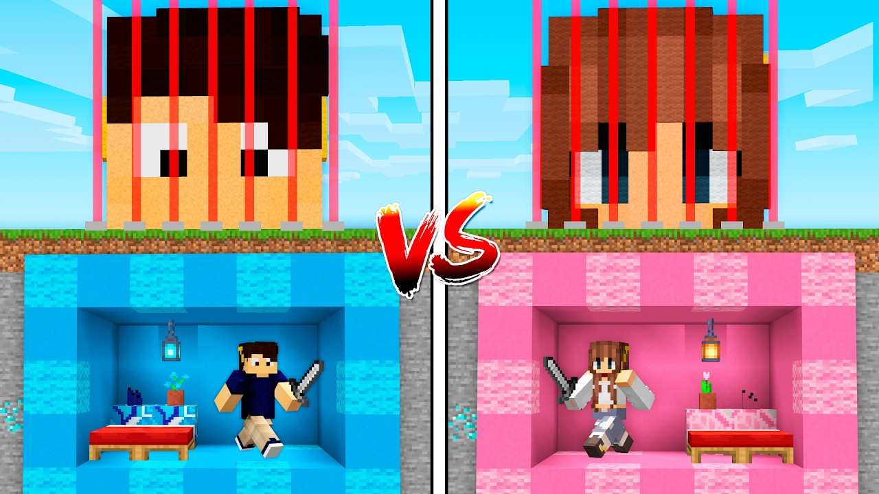 MENINO vs MENINA na CASA SEGURA do Minecraft!