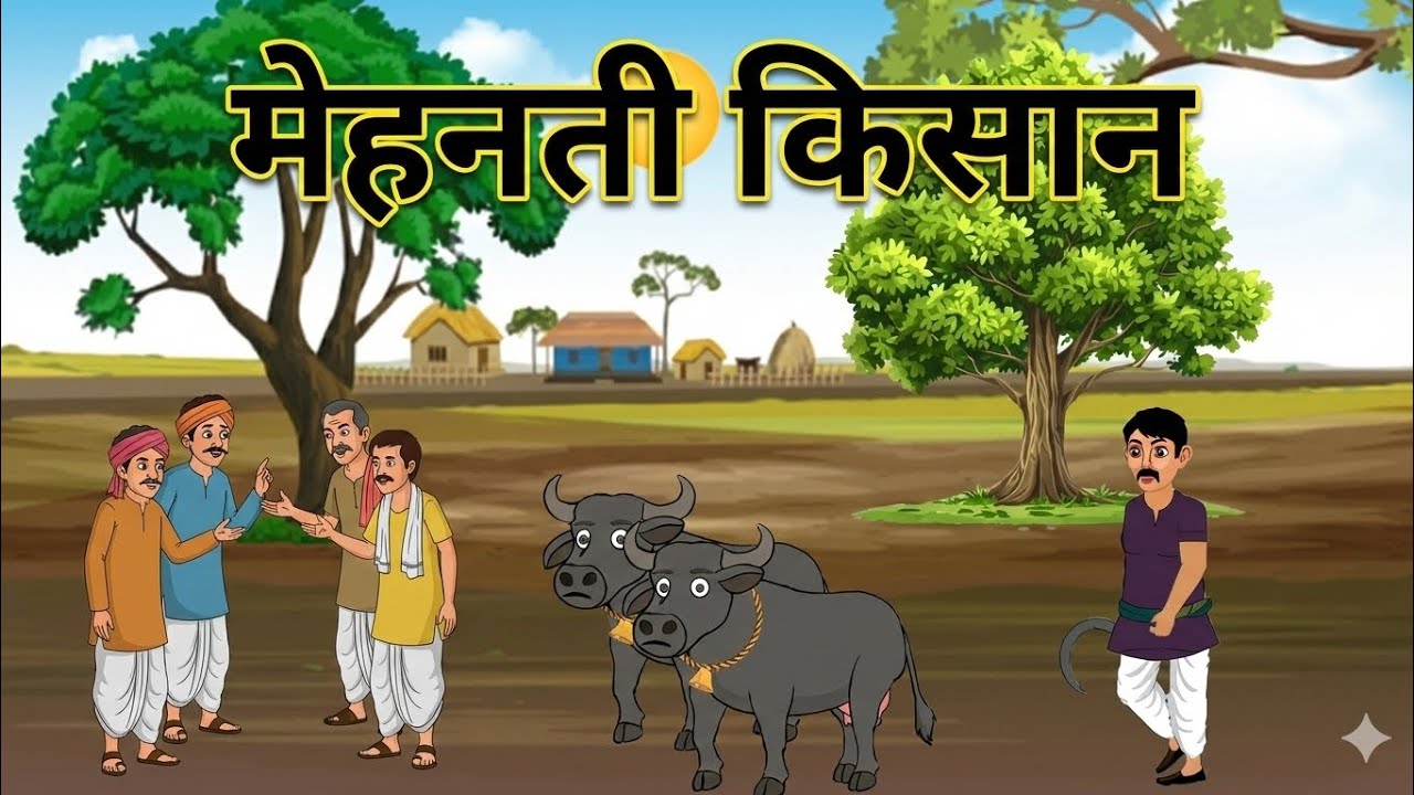 एक गरीब और मेहनती किसान की कहानी। | 2d hindi story | Cartoon video.
