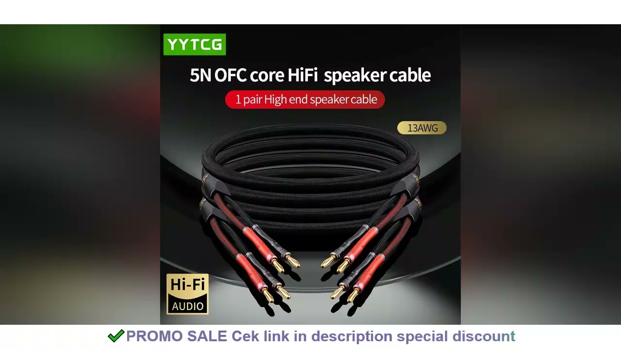 One Pair HiFi Speaker Cable High-end Audio Amplifier Cable High Purity Oxygen-free Copper With Banan