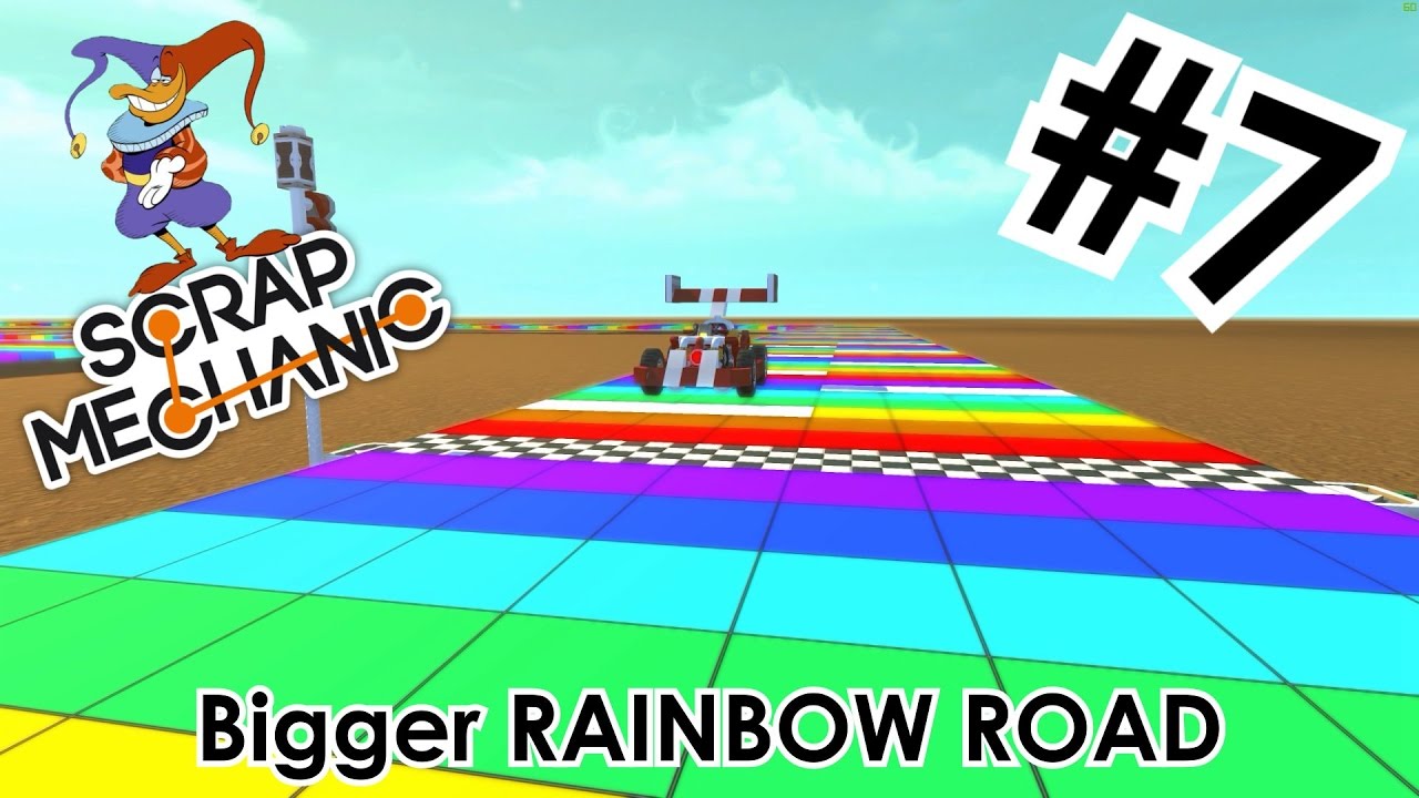 [ENG] SCRAP MECHANIC #7: Bigger RAINBOW ROAD from Mario Kart (SNES) | English [HD]