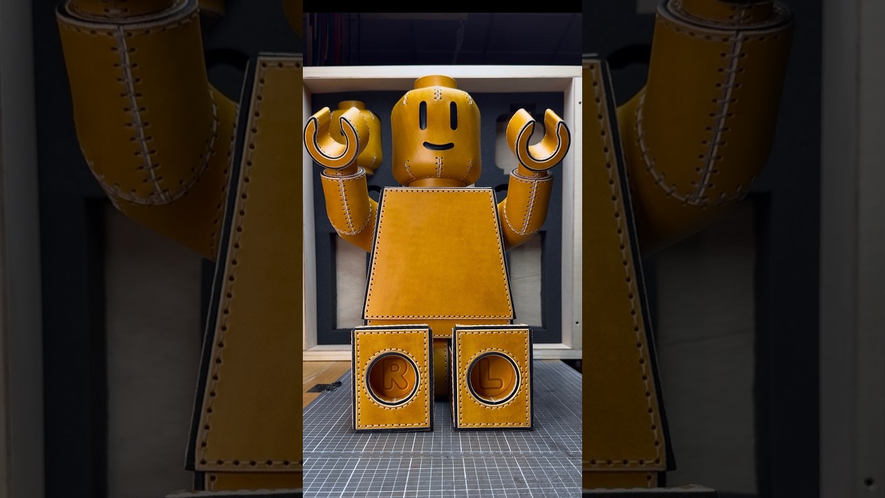 I Made a LEGO-Style Figure Entirely From Leather #asmr #leathercraft #diy #asmr