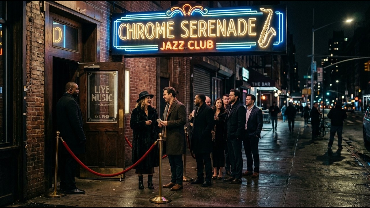 1950s Jazz Lounge Night – Smooth Trumpet & Piano Retro Jazz | Chrome Serenade