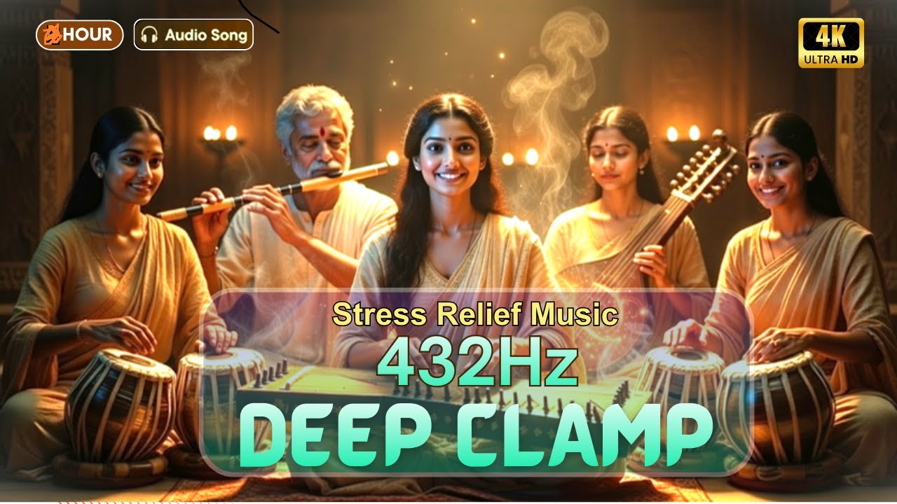 432Hz Raga Yaman Healing Music | 1 Hours Indian Classical Meditation Soundscape for Deep Relaxation