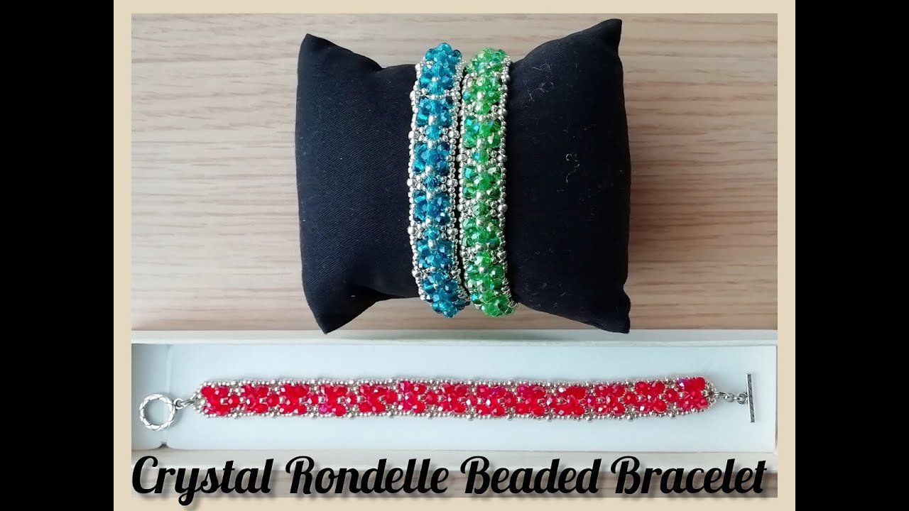 Tutorial Bracciale solo cipollotti e rocailles / Crystal rondelle beaded bracelet