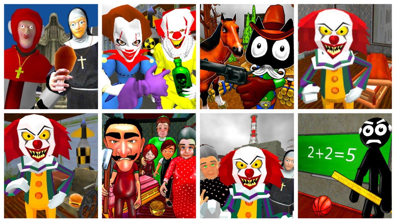 Caught Scene Battle - Neighbor Clown+Neighbor Secret Family+Neighbor Stikman & More