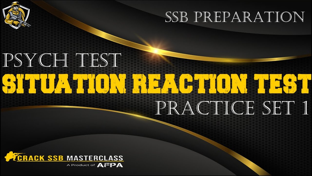 SRT Practice Set 1 | Situation Reaction Test | SSB Psych Test | CrackSSBMasterclass PsychTestMastery