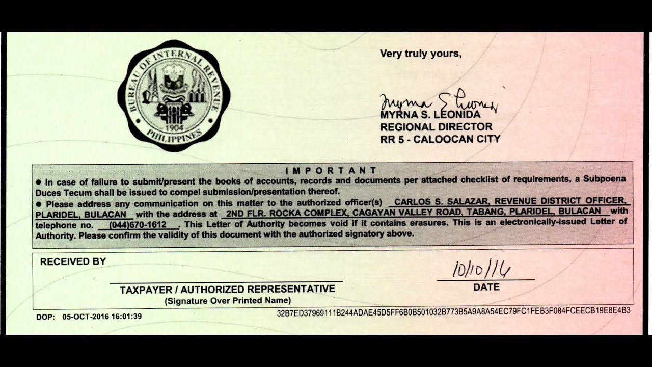 BIR LoA aged over 180-days; Void it for P180+VAT, Limited Offer Only