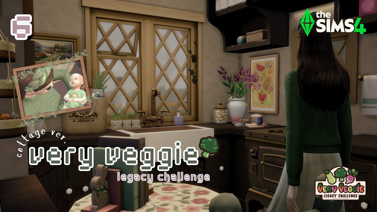 Gen 2 arrived! Built a cozy nursery basement 🍆| Sims 4 Very Veggie Legacy (Cottage Ver.) | Chapter 6