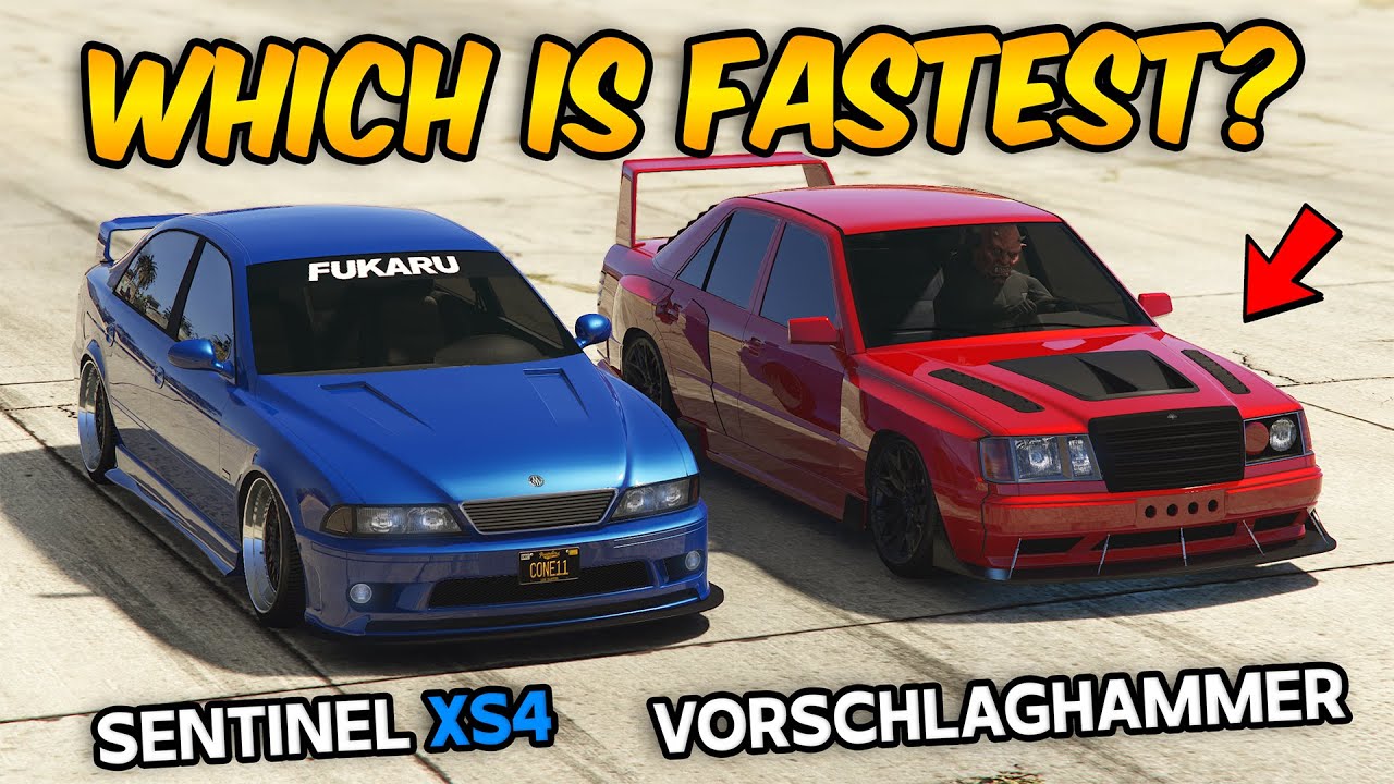 GTA 5 ONLINE - SENTINEL XS4 VS VORSCHLAGHAMMER (WHICH IS FASTEST?)