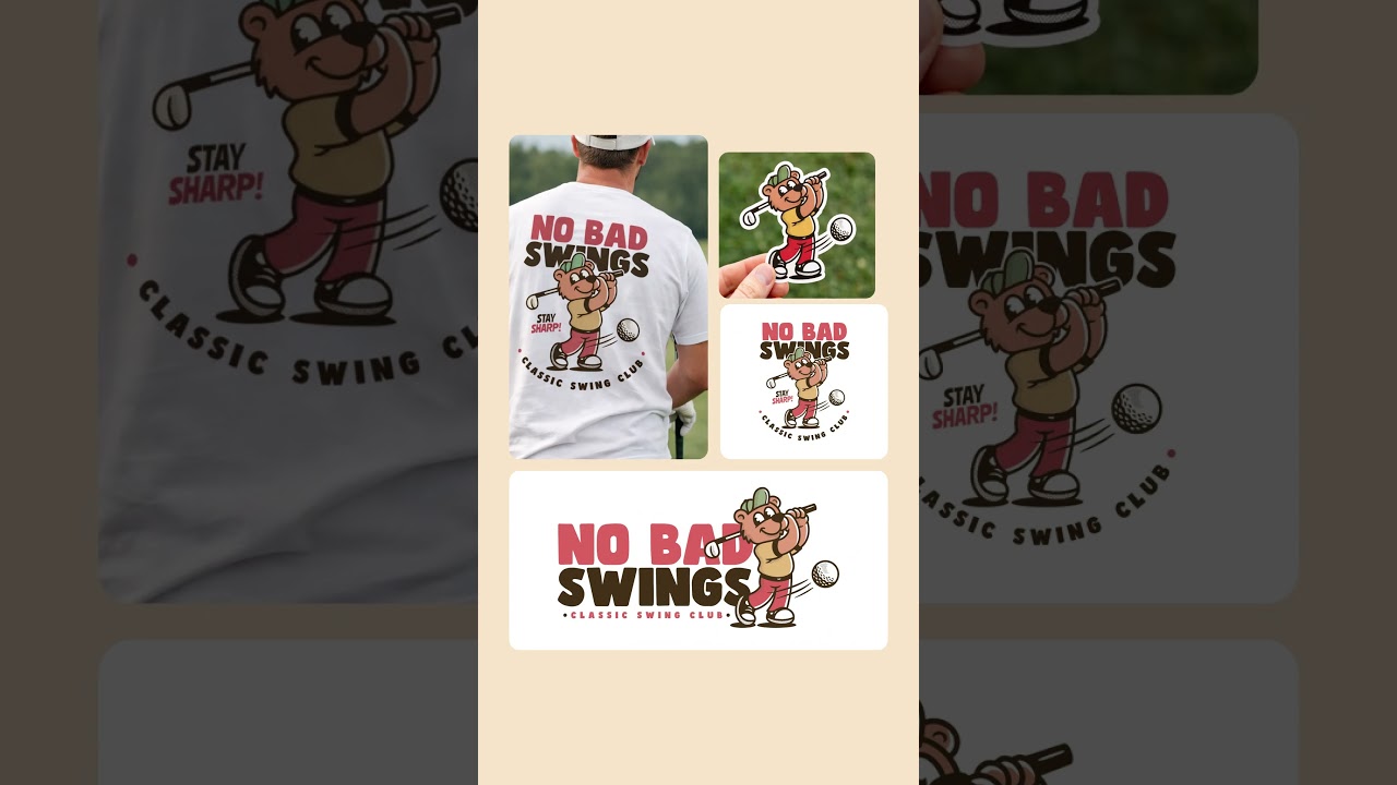 Bear golf character 