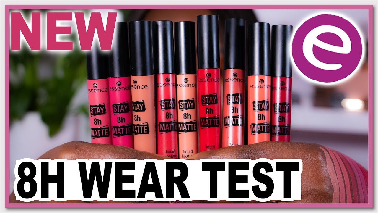 WOW!! ESSENCE STAY 8H MATTE LIQUID LIPSTICKS -  LIP SWATCHES + 8H WEAR TEST + REVIEW
