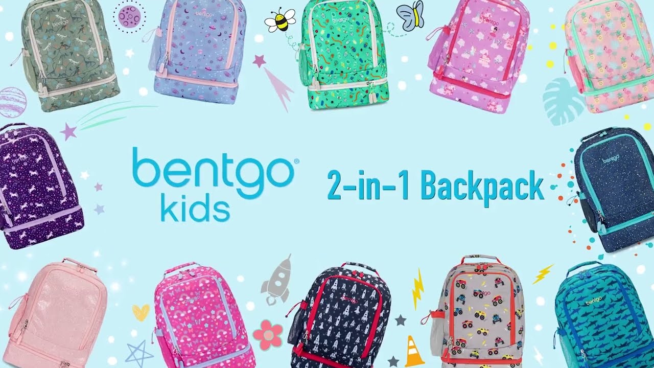 Bentgo&reg; Kids 2-in-1 Backpack and Insulated Lunch Bag - High-Quality Backpack in Various Prints