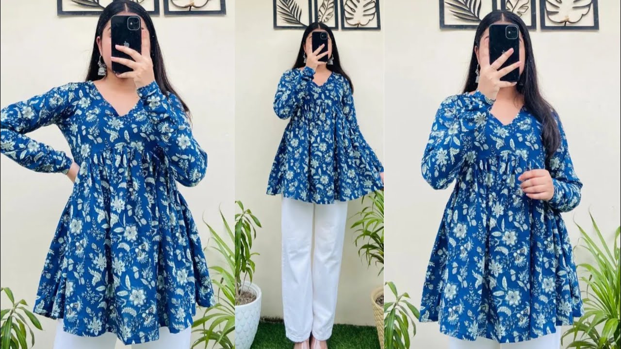 Styles Summer Top / Short Frock design/Aliya Cut kurti / Top cutting and stitching 
