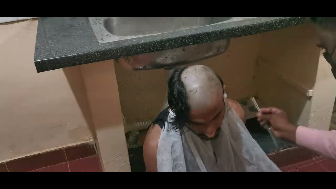 Indian men head shave series 50
