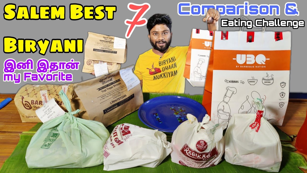 7 Best Biryani IN Salem | 7 Biryani Challenge & Comparison | Topi vapa, RR Ext... | Food Challenge