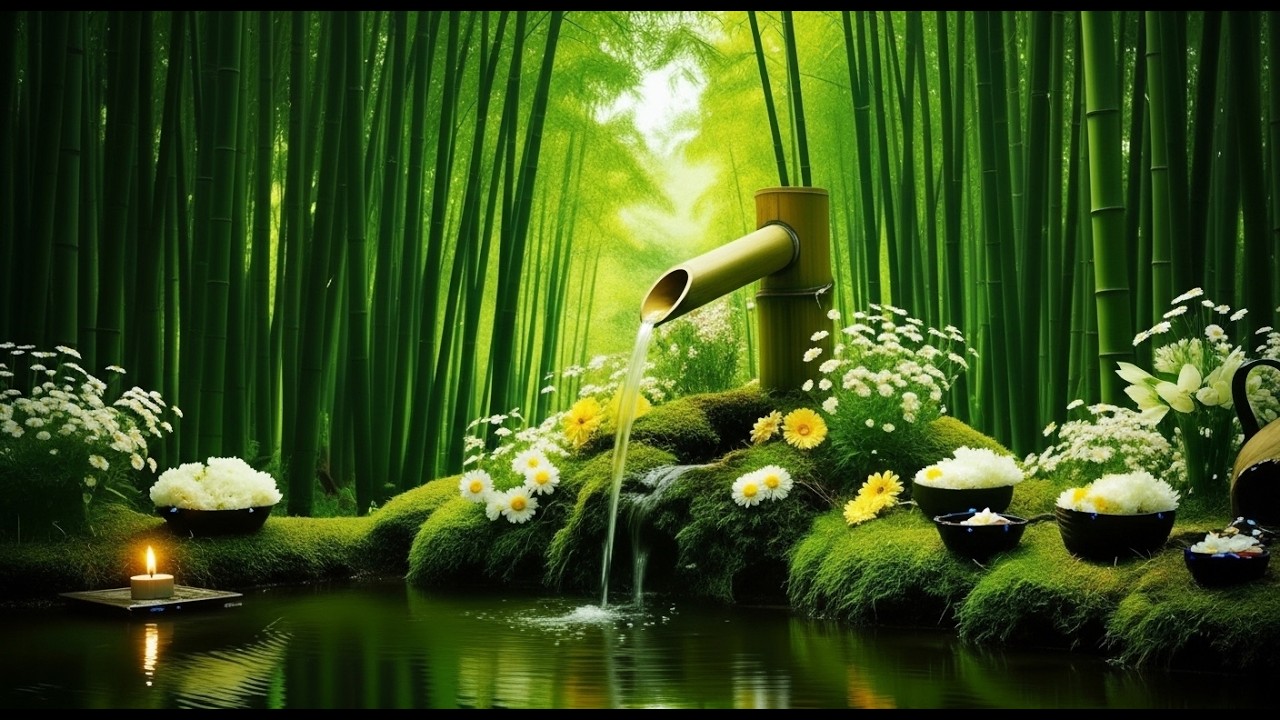 Mind Healing 🌿 Bamboo Water Sounds & Relaxing Music, Anxiety Relief