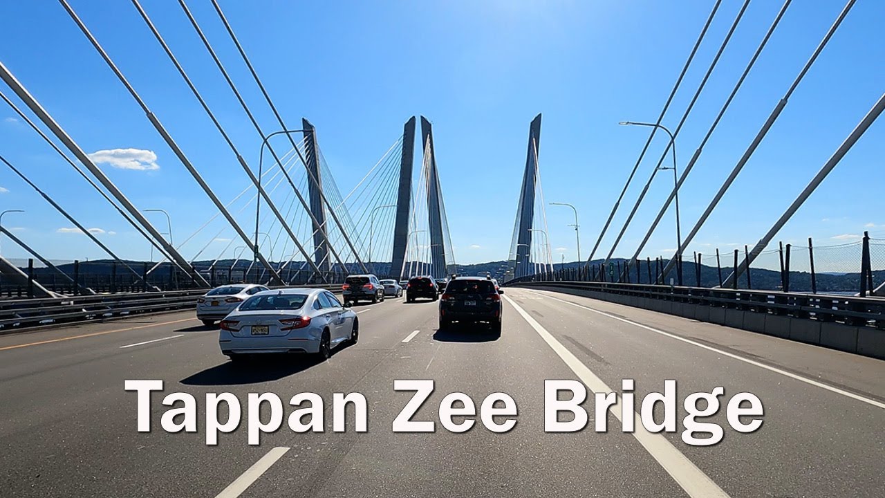 4K Tappan Zee Bridge Westbound Rush Hour (Governor M Cuomo Bridge, I-87/I-287, Tarrytown - Nyack NY)