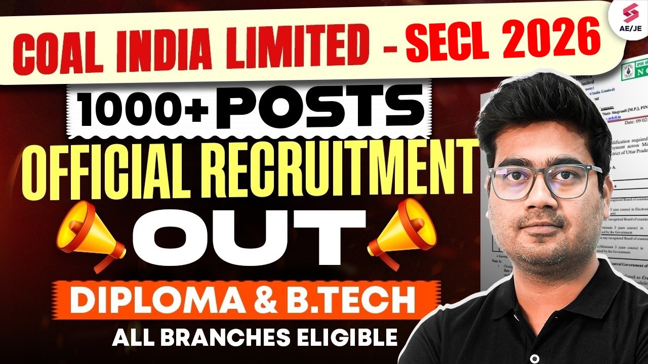 Coal India Limited Recruitment 2026 | SECL Assistant Foreman Recruitment | SECL Vacancy by Mohit Sir