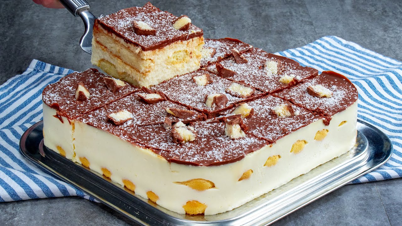 Tarta BOUNTY con bizcochos de soletilla. ¡No hay nada mejor! | Cookrate - Español