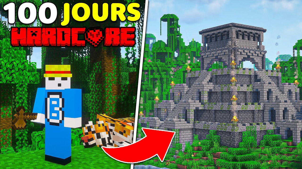 J'ai survécu 100 jours dans une JUNGLE INFINIE sur Minecraft Hardcore !