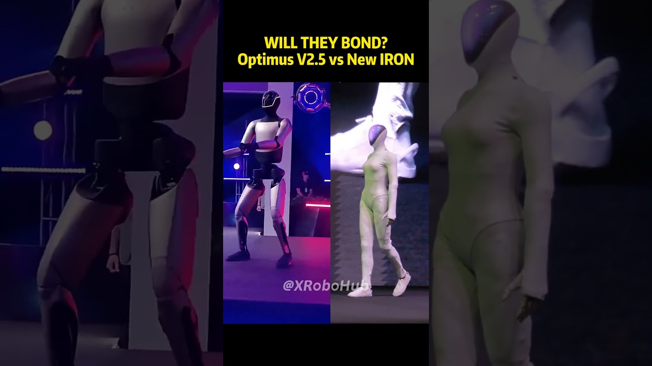🤖 #tesla Optimus V2.5 против #xpeng IRON &mdash; Смогут ли они подружиться? Тест-дуэль в прямом эфире! ...