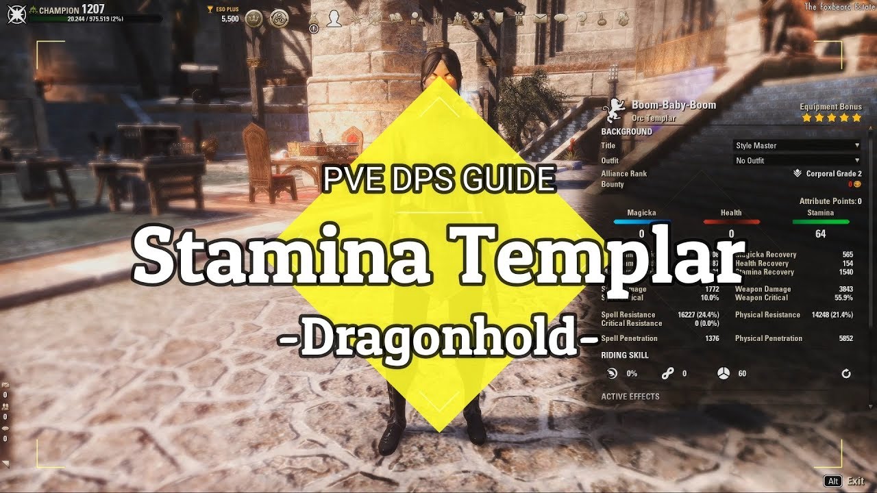 ESO - Stamplar PvE Guide - 93.1k DPS - EZ rotation - Dragonhold