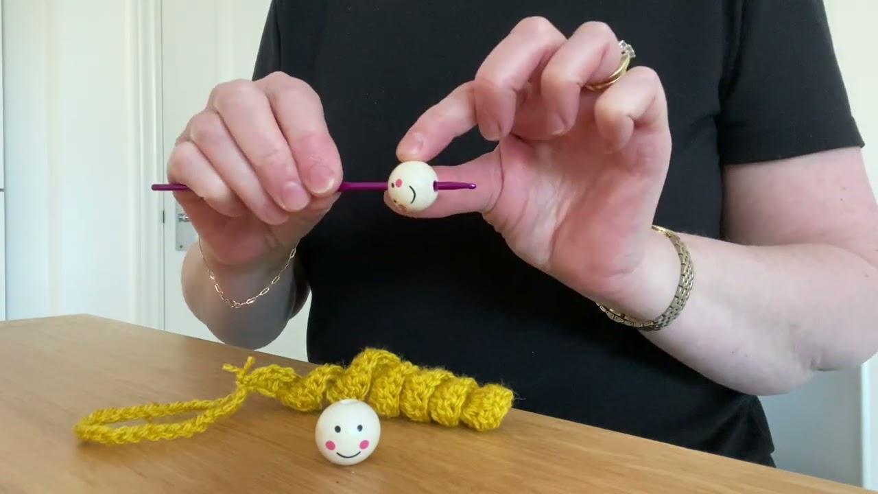 Crochet worry worms with bead head part 2