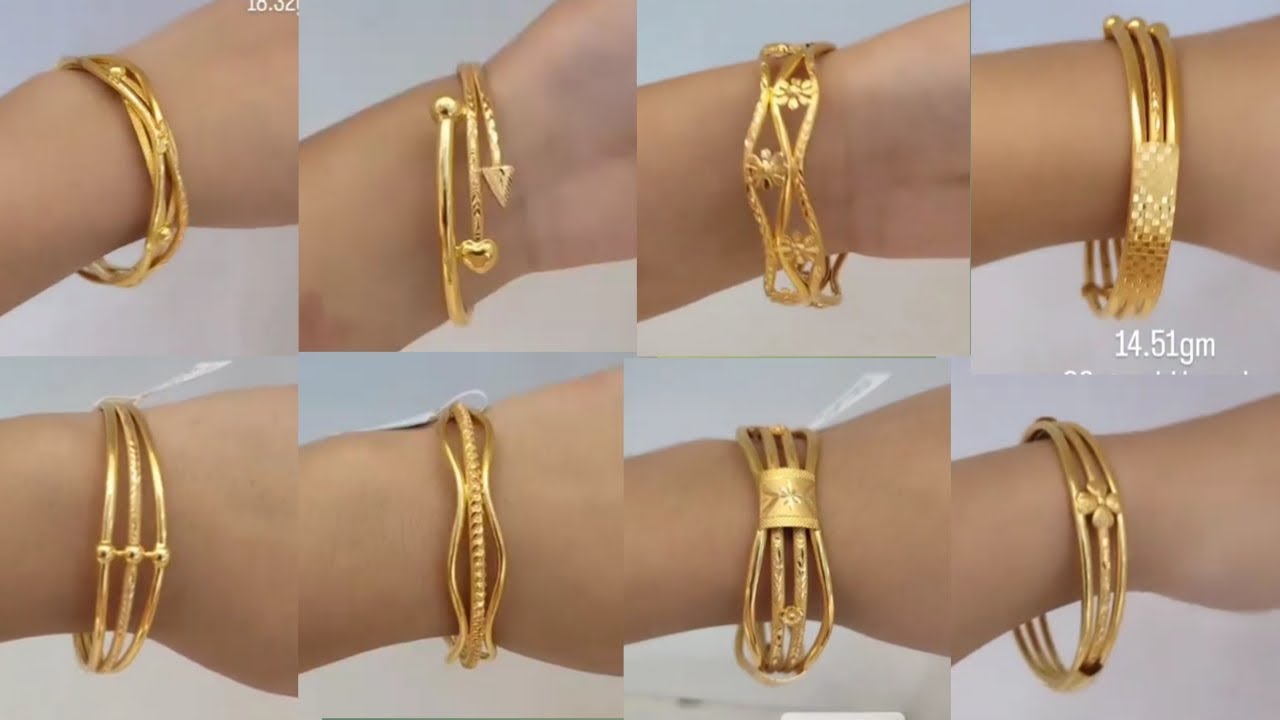 Latest gold bangle designs with weight and price || Gold Pipe Bangle Designs