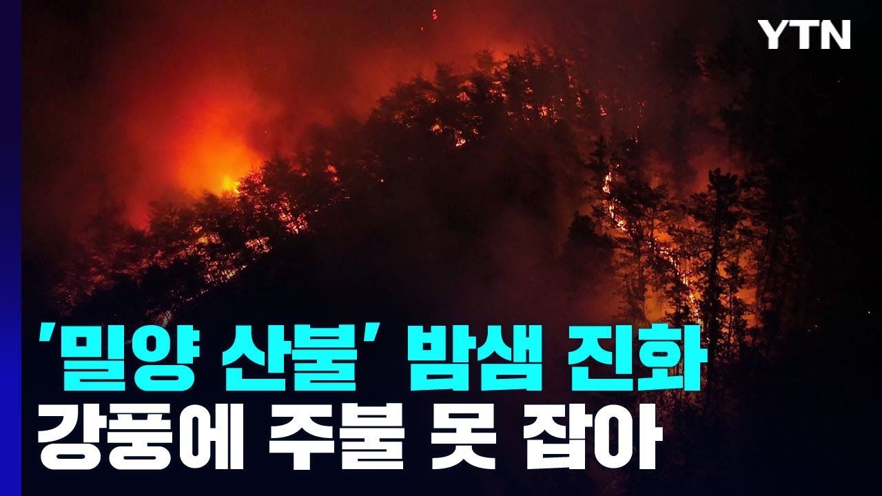 밤새 타오른 '밀양 산불'...진화율 43% / YTN