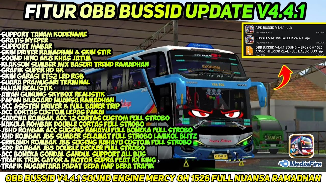UPDATE BUSSID V4.4.1 || OBB BUSSID V4.4.1 SOUND ENGINE MERCY OH 1526 FULL NUANSA RAMADHAN