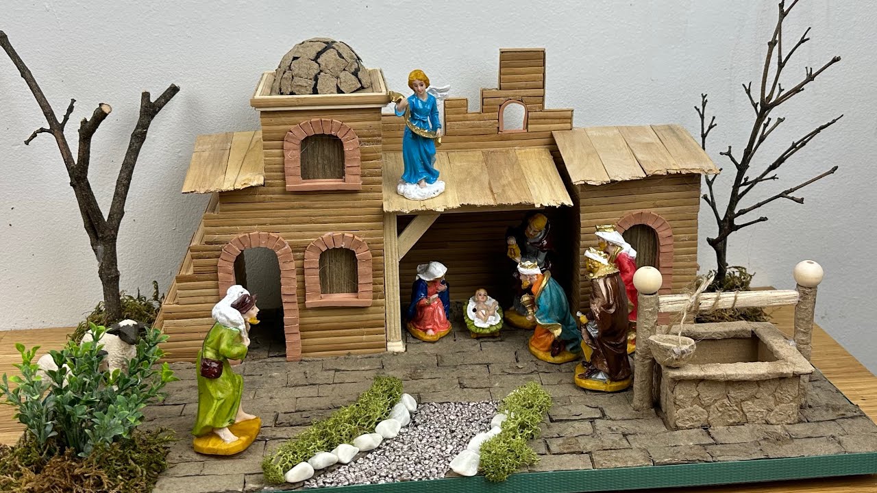 How to make Christmas Nativity Scene made from Cardboard || DIY CHRISTMAS CRIB