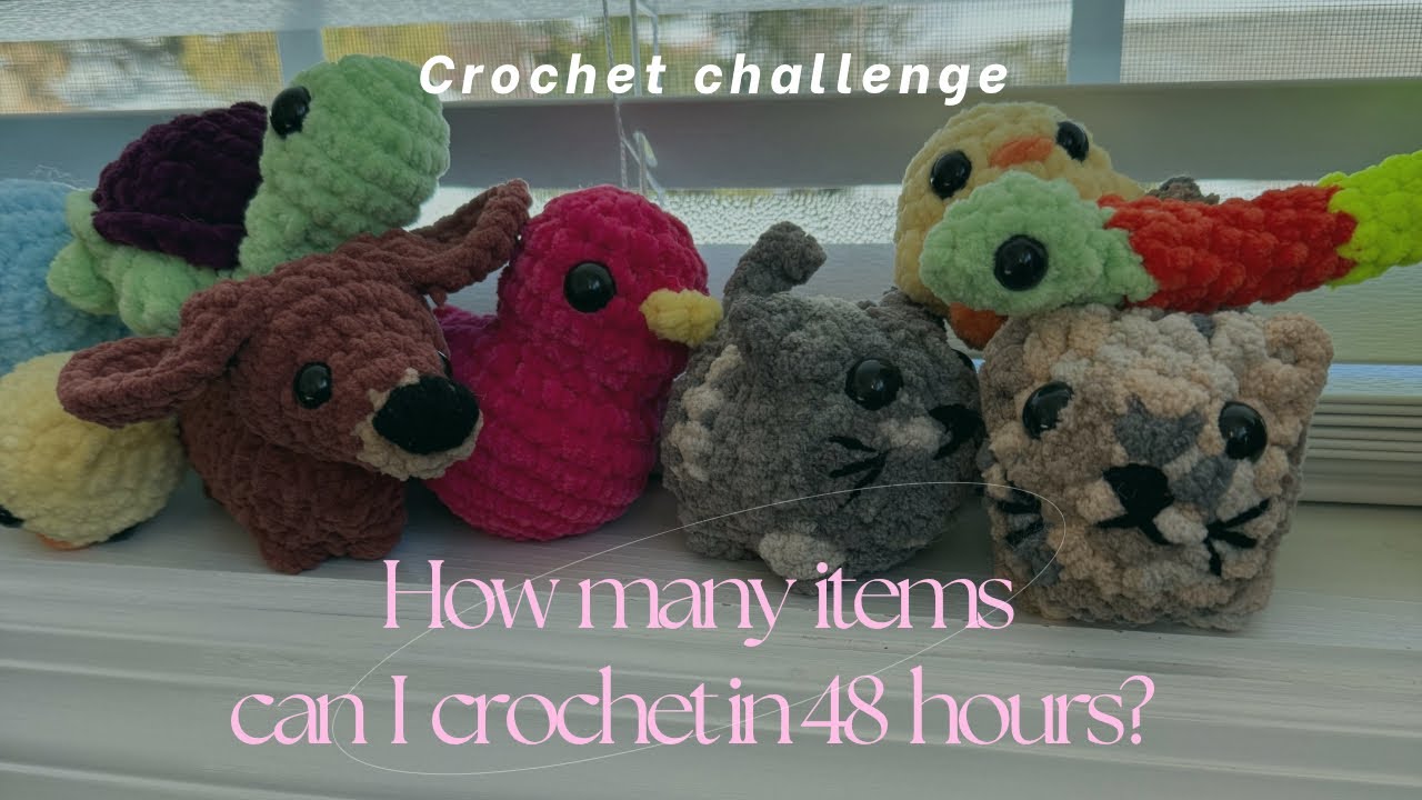 48 Hour Crochet Challenge ✨ How Many Plushies Can I Make Away From Home?