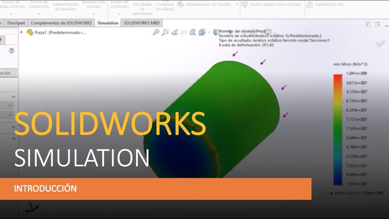 Ensayo de compresión en SolidWorks Simulation - Práctica 6