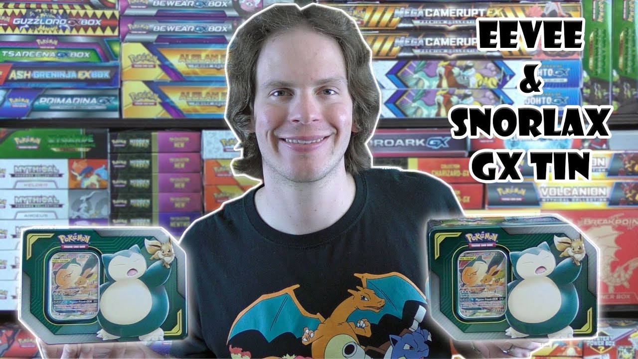 Eevee & Snorlax GX Tag Team Tin Opening
