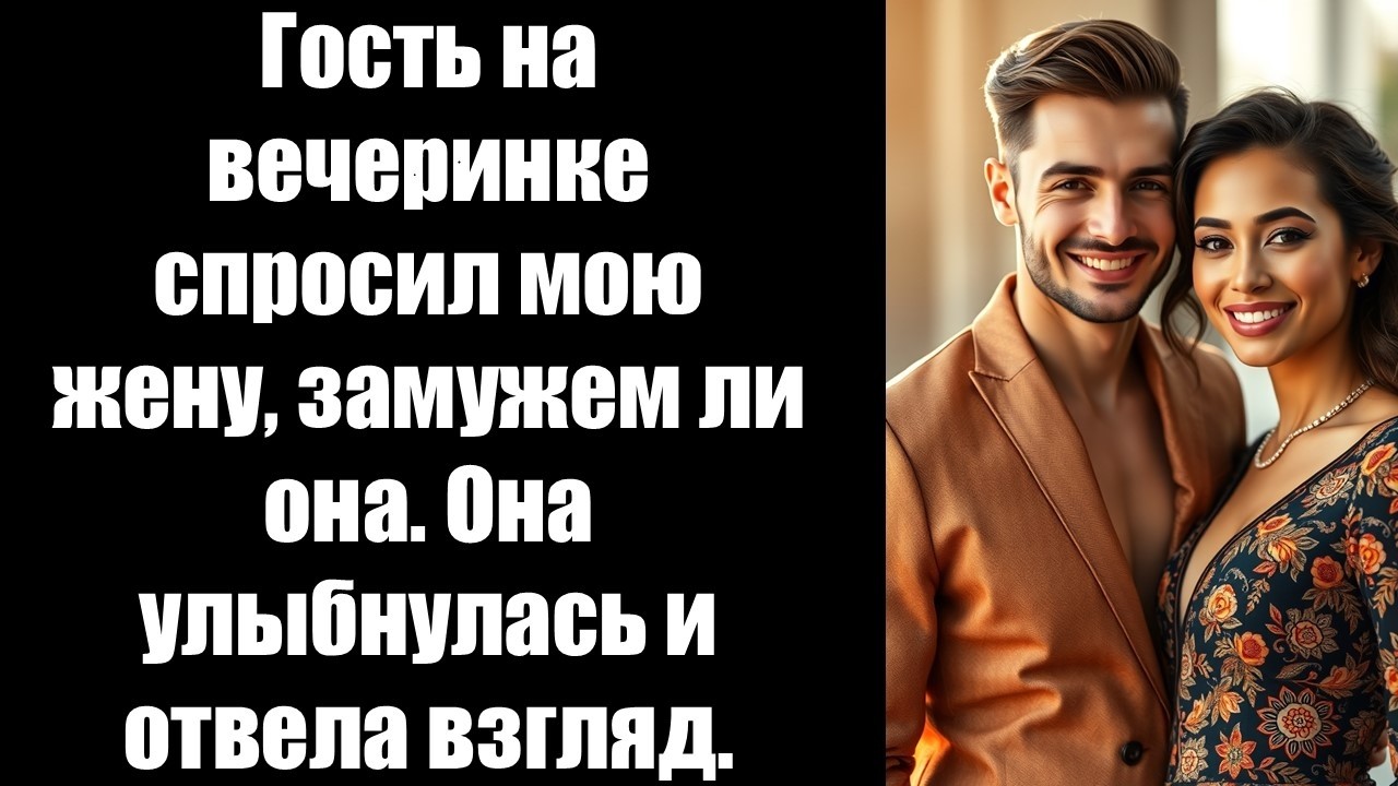 Гость на вечеринке спросил мою жену, замужем ли она. Она улыбнулась и отвела взгляд.