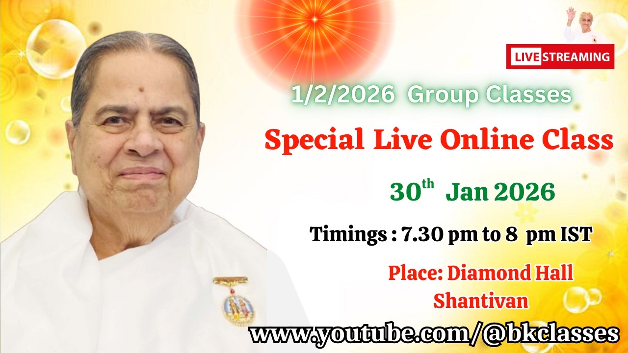 LIVE: राजयोगिनी मोहिनी दीदी क्लास  - Online Special Live || 30/1/2026, 7.30 PM, Diamond Hall