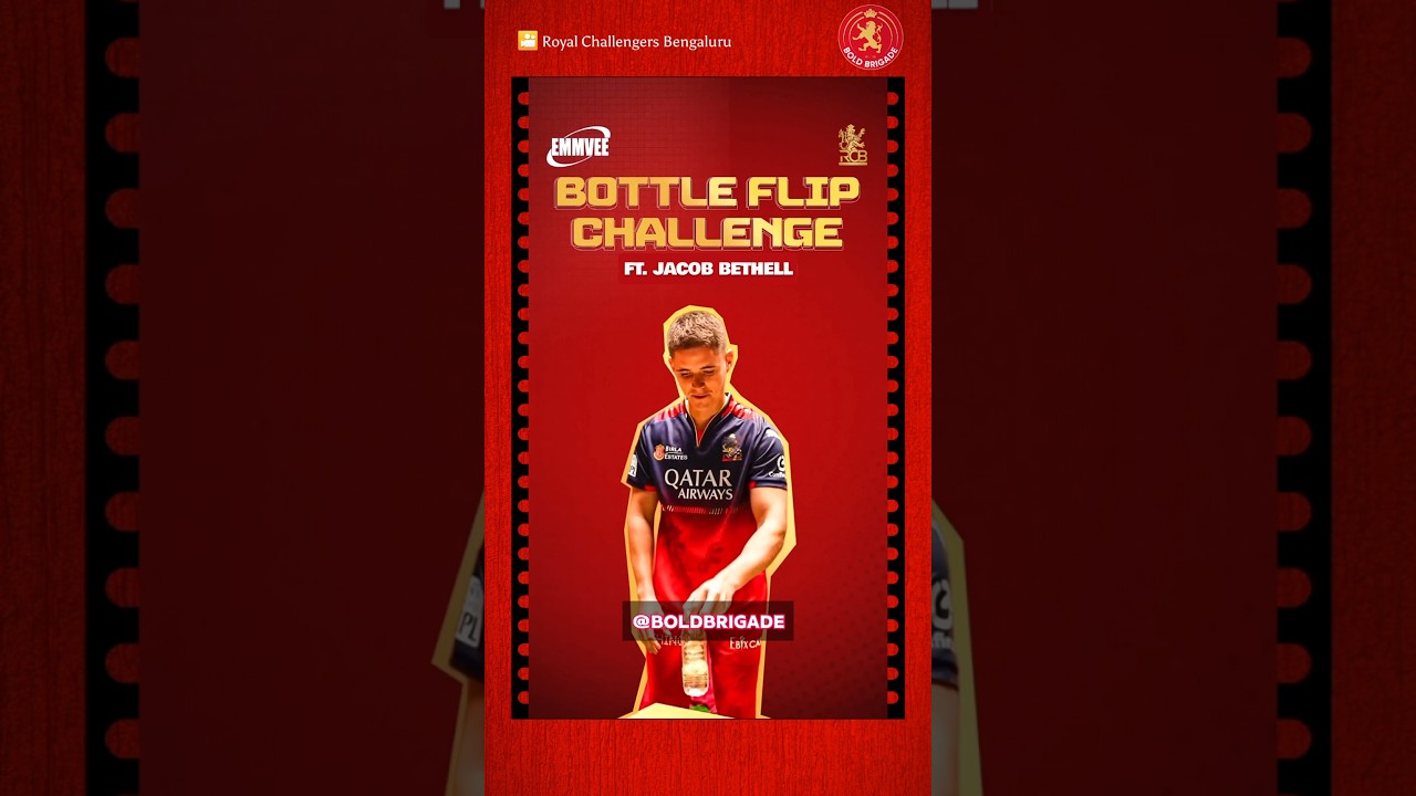 JACOB BETHELL TAKES THE BOTTLE FLIP CHALLENGE 🌀 | RCB - IPL 2026 | #BoldBrigade #Shorts