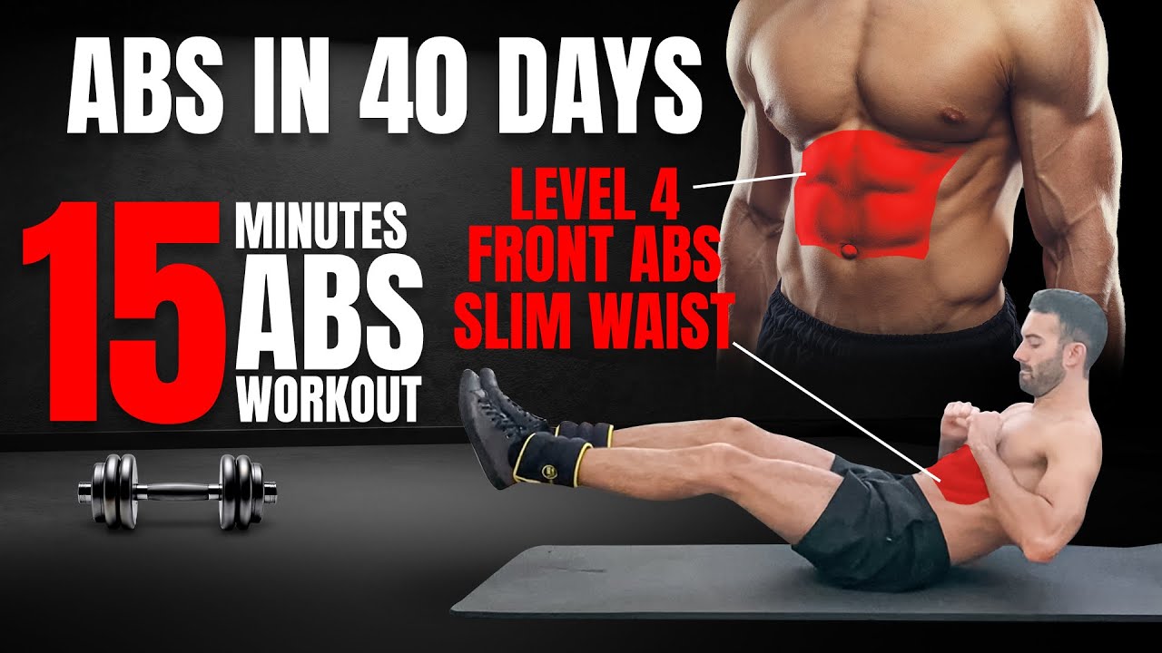 DAY 37: 15 min Abs Workout — Front Abs, Slim Waist (Level 4, With Weights)